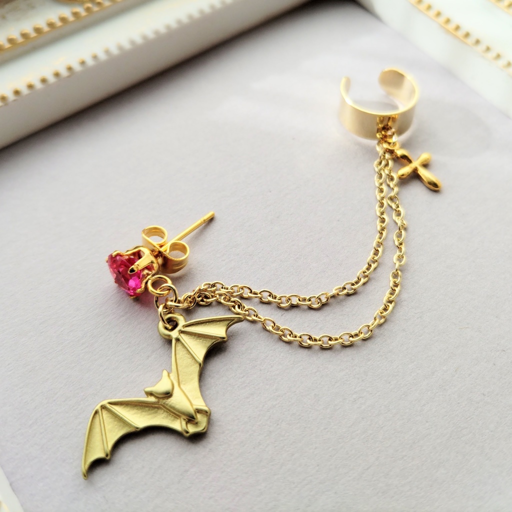 吸血鬼の合成石チェーンピアス 非公式葛葉イメージアクセサリー