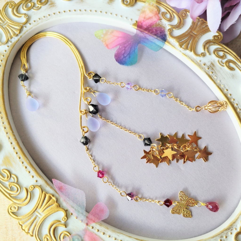 怪盗の蝶の夜のイヤーフック(ルビー) 非公式ルイス・キャミーイメージアクセサリー