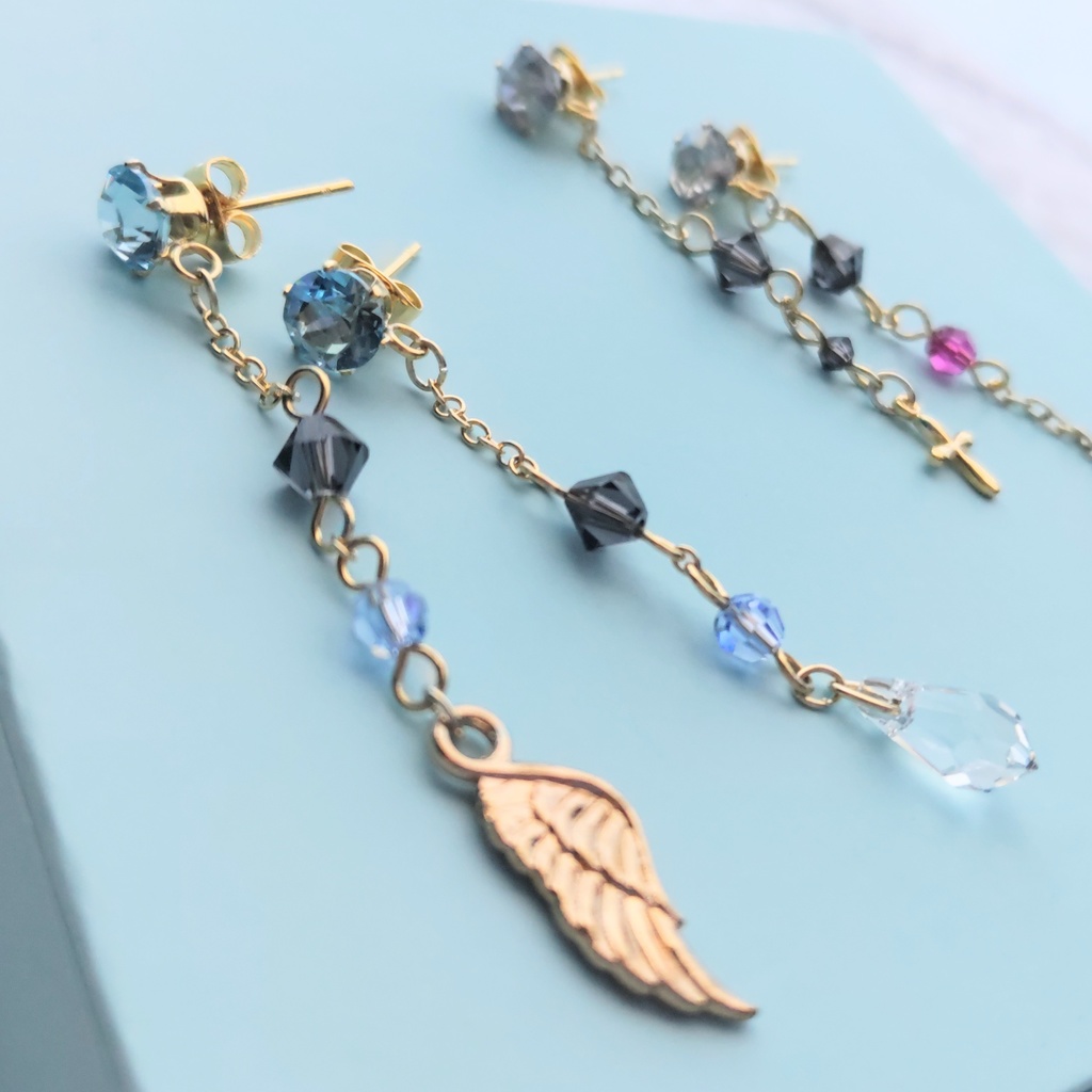 天使のような涙と翼のスタッドピアス 非公式にじさんじ叶イメージアクセサリー