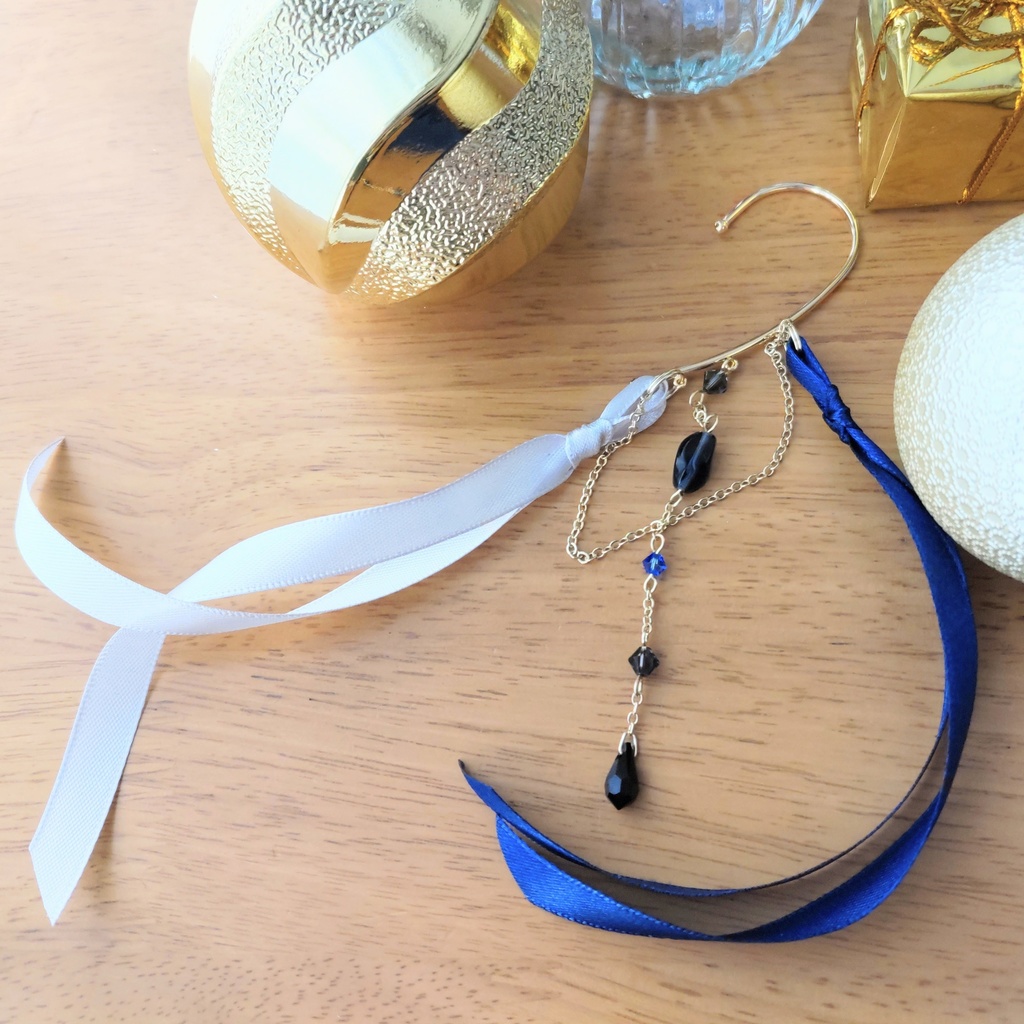 凪にたなびくリボンイヤーフック にじさんじ非公式四季凪アキライメージアクセサリー