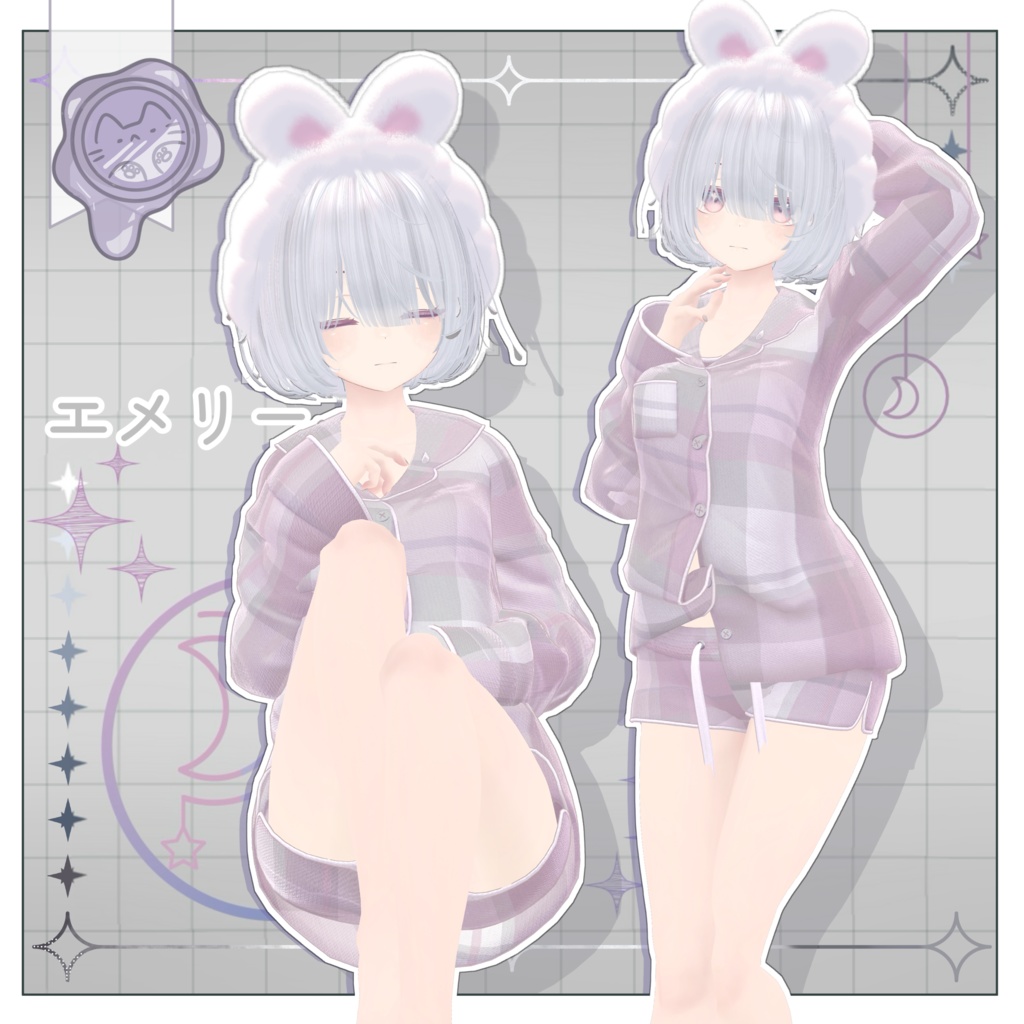 ぽたぽたパジャマset【3D衣装+ヘアモデル】