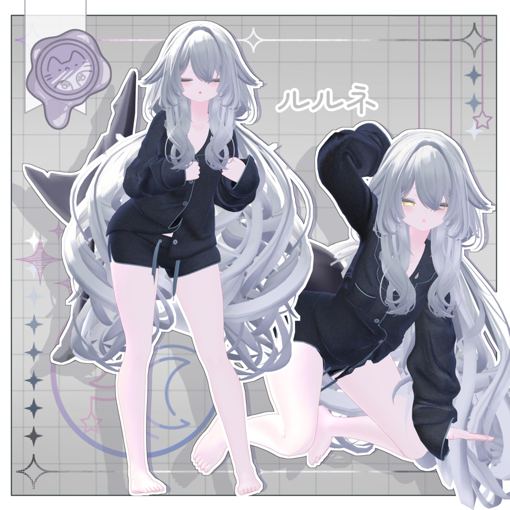 ぽたぽたパジャマset【3D衣装+ヘアモデル】