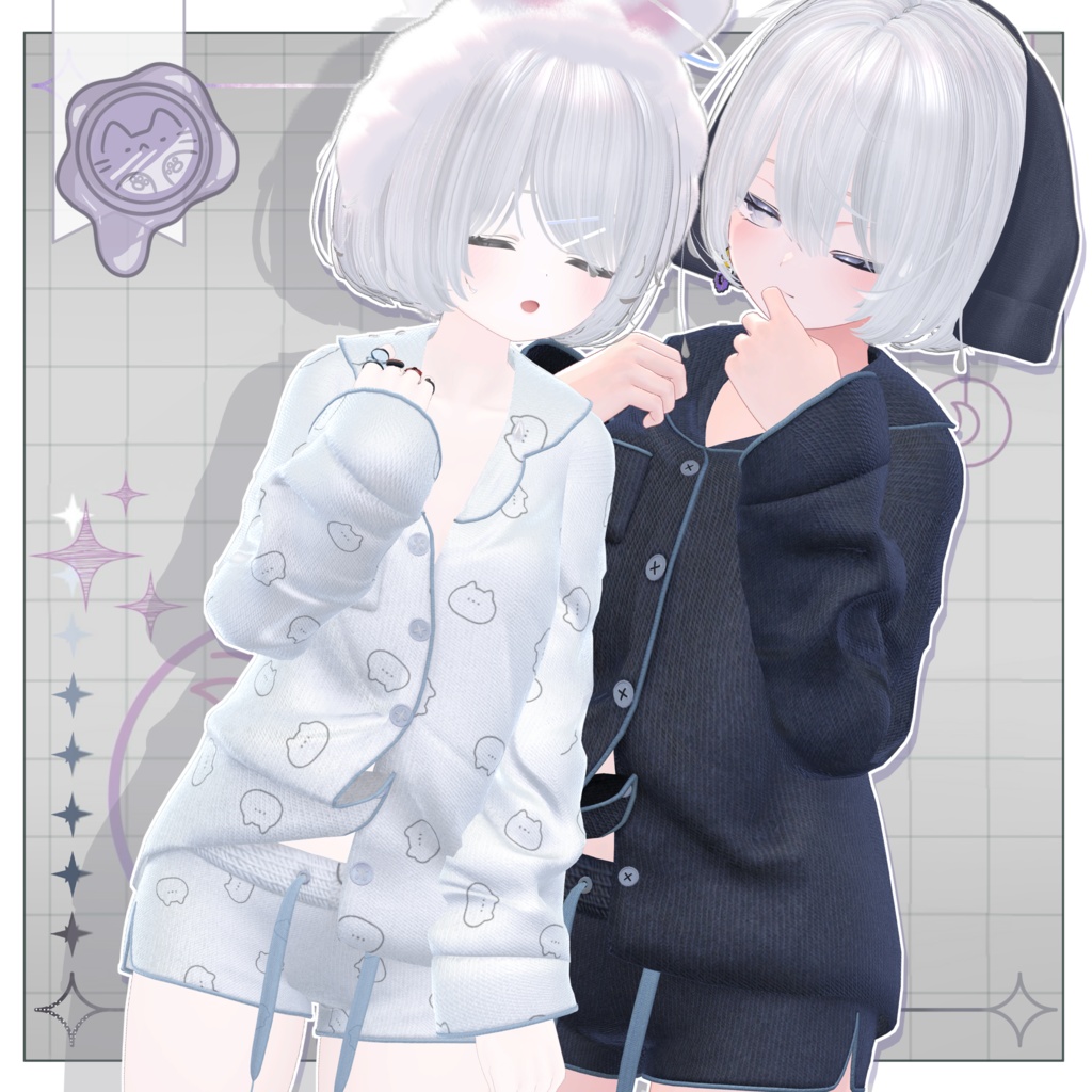 ぽたぽたパジャマset【3D衣装+ヘアモデル】