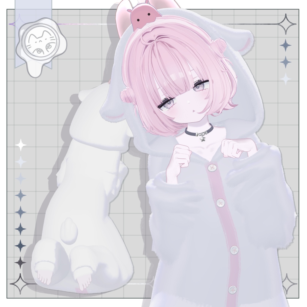 【3D衣装】ふわもこアニマルパジャマ -17アバター対応-
