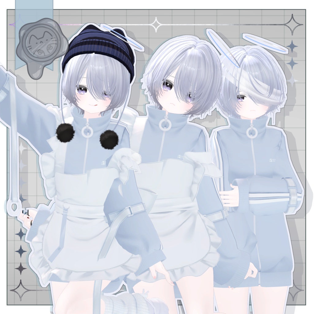 包帯病みかわショート【3Dヘアモデル】