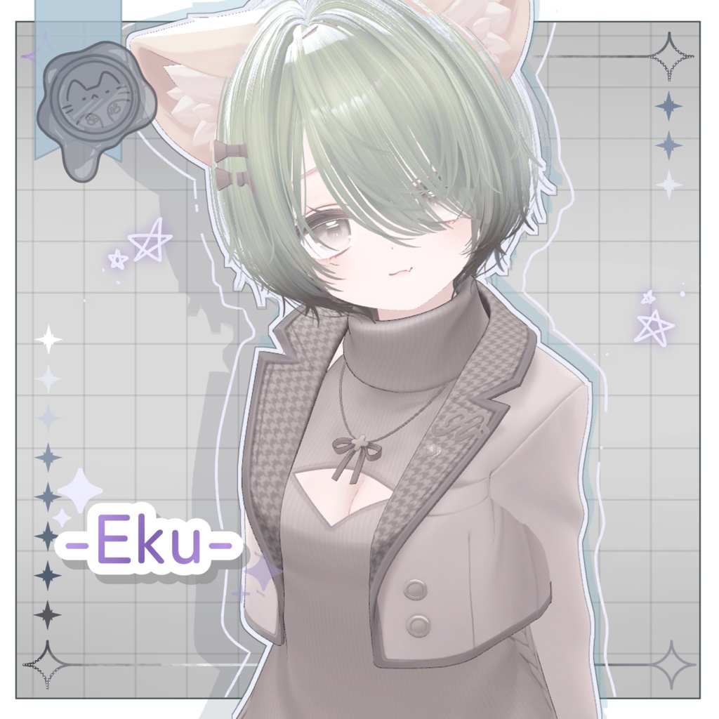 包帯病みかわショート【3Dヘアモデル】