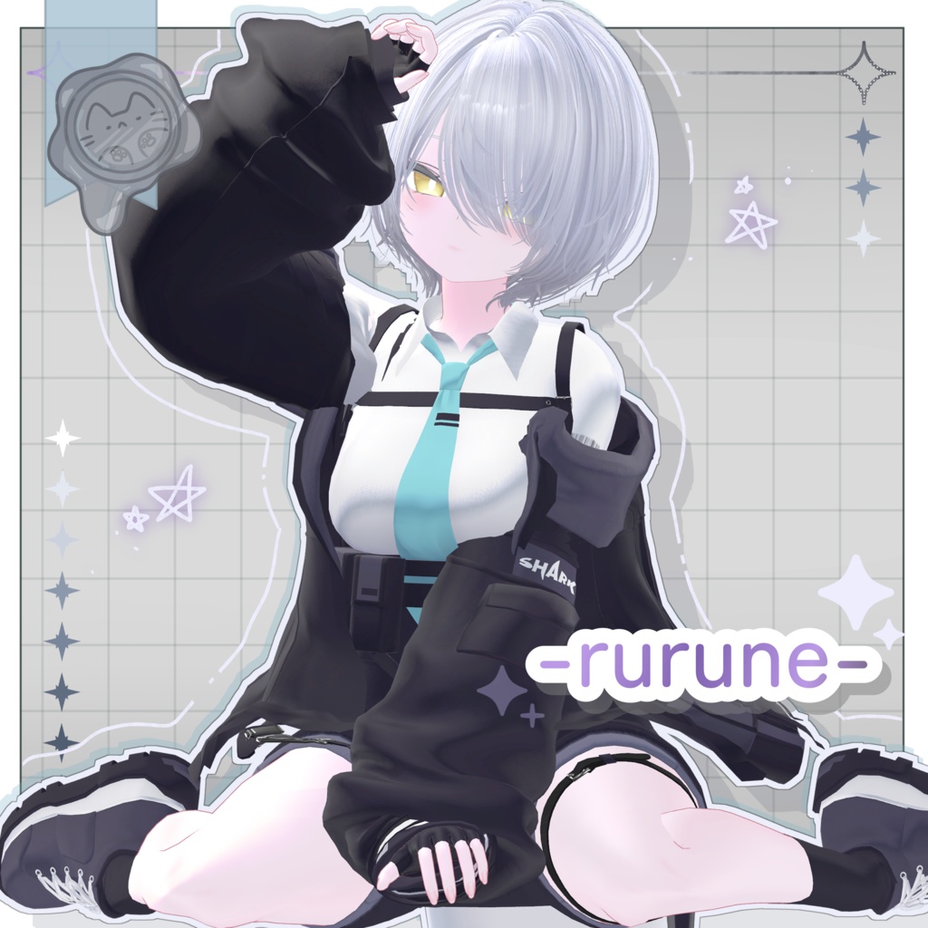 包帯病みかわショート【3Dヘアモデル】