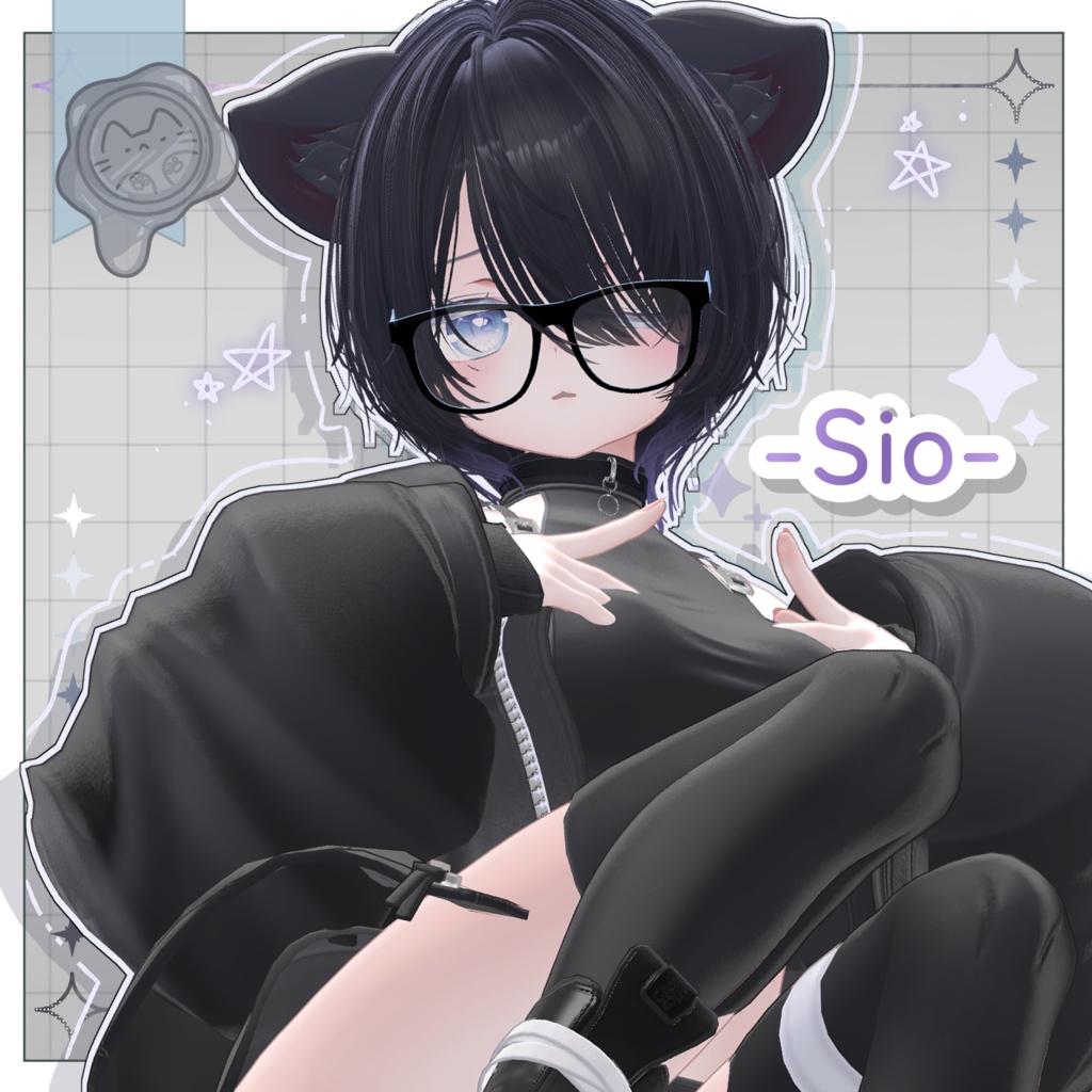包帯病みかわショート【3Dヘアモデル】