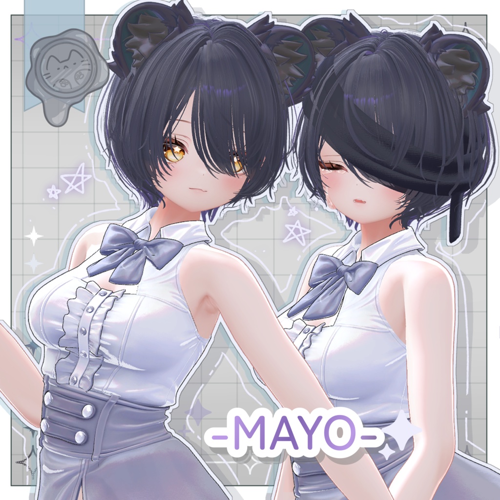 包帯病みかわショート【3Dヘアモデル】