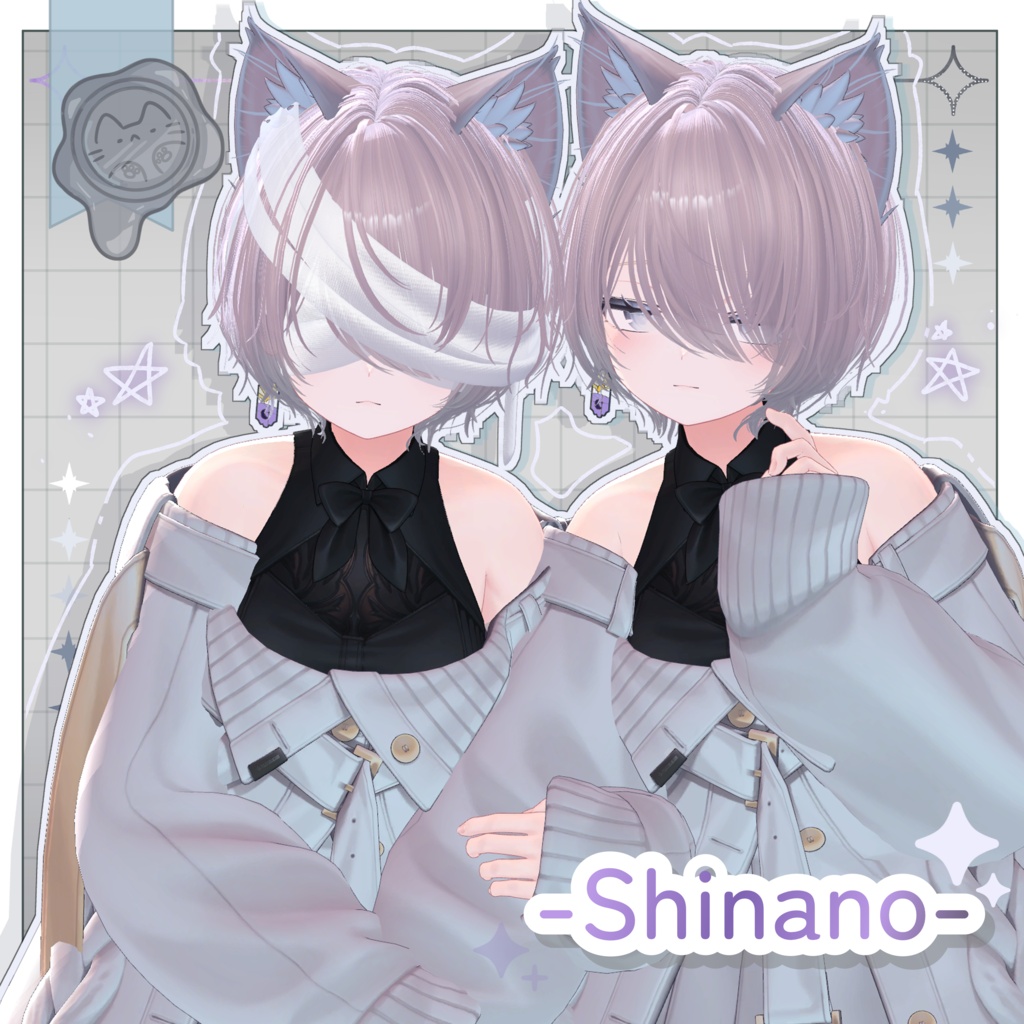 包帯病みかわショート【3Dヘアモデル】