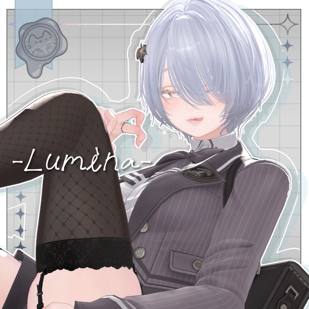 包帯病みかわショート【3Dヘアモデル】