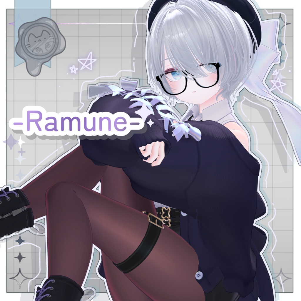 包帯病みかわショート【3Dヘアモデル】