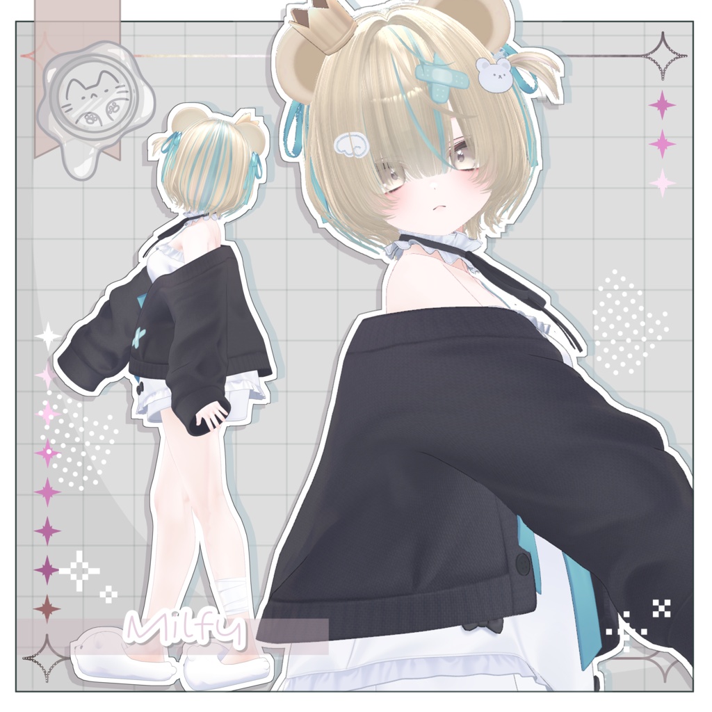 のんびりヘア【3Dヘアモデル】