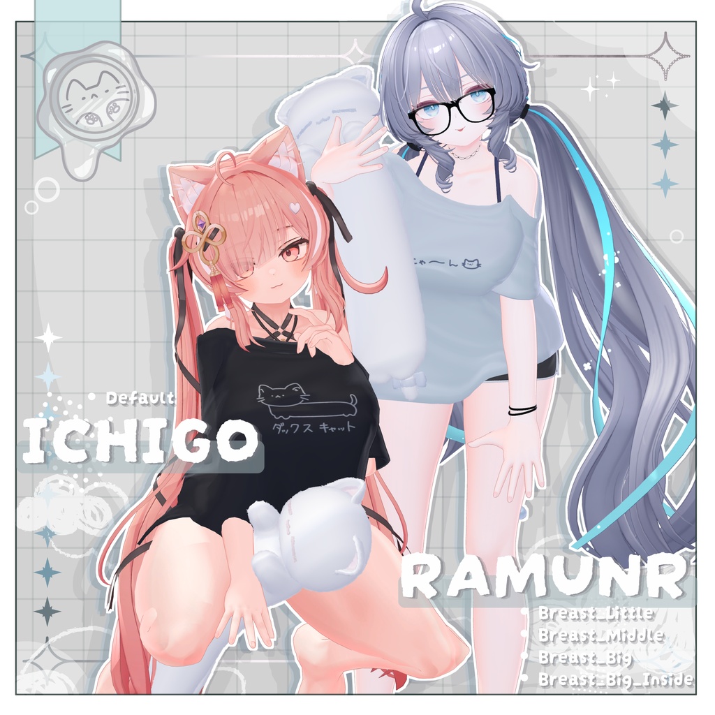 ☁SALE☁【3D衣装】だらねこ 19アバター対応