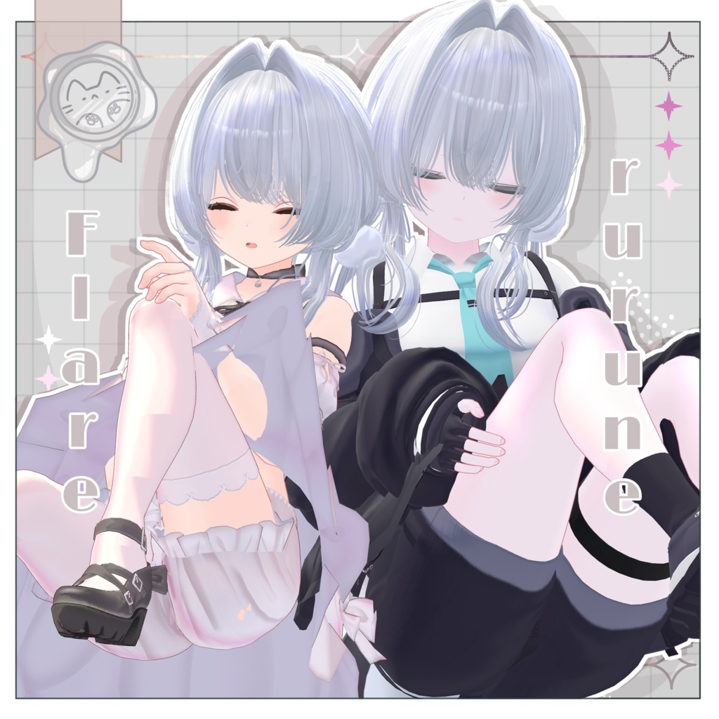 秋雪ツイン【3Dヘアモデル】