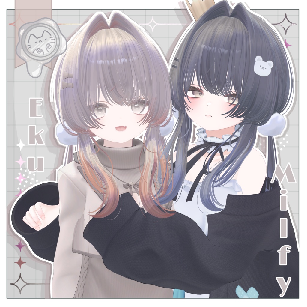 秋雪ツイン【3Dヘアモデル】