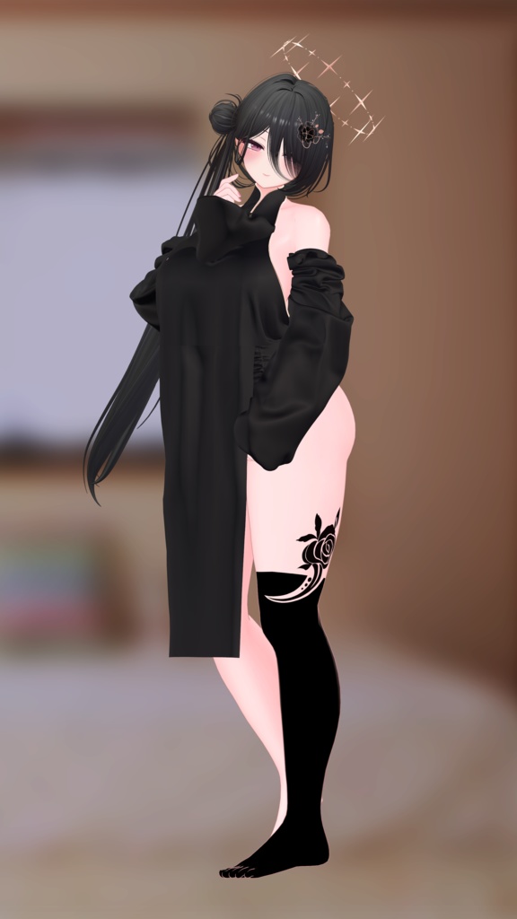 【VRC】薔薇タトゥー【Blackout Rose】