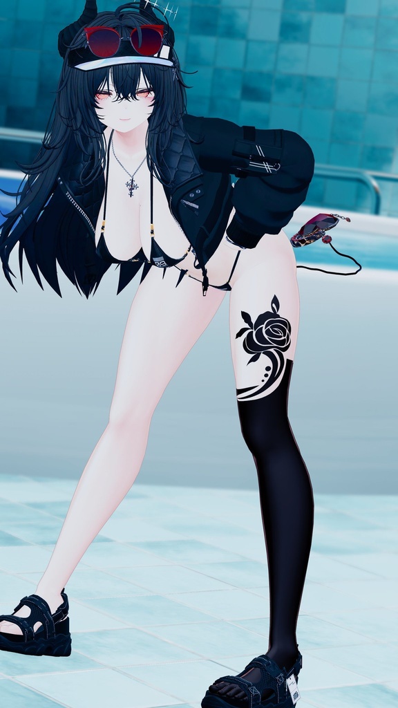 【VRC】薔薇タトゥー【Blackout Rose】