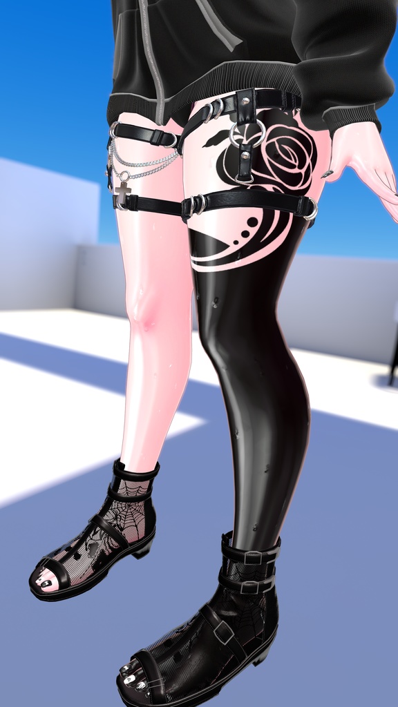 【VRC】薔薇タトゥー【Blackout Rose】