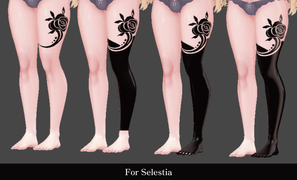 【VRC】薔薇タトゥー【Blackout Rose】