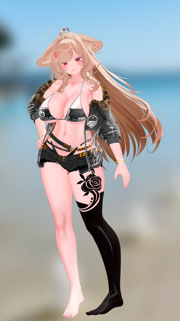 【VRC】薔薇タトゥー【Blackout Rose】