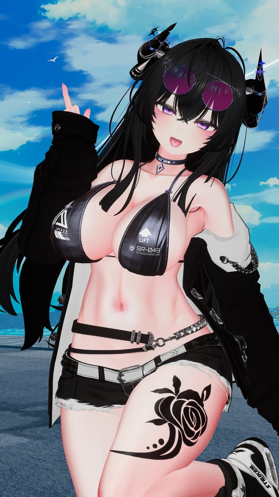 【VRC】薔薇タトゥー【Blackout Rose】