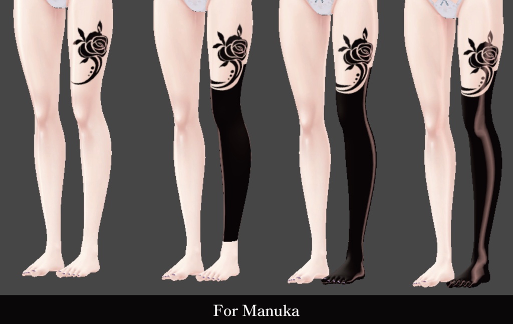 【VRC】薔薇タトゥー【Blackout Rose】