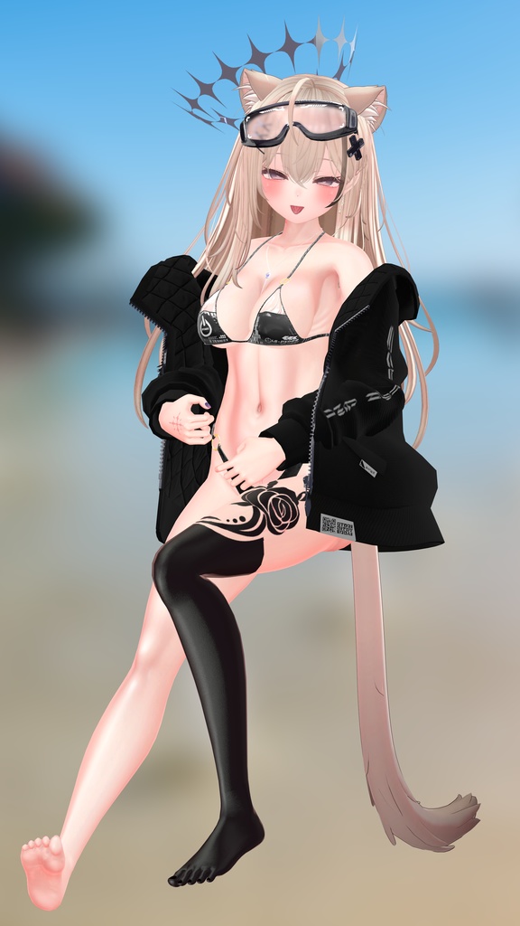 【VRC】薔薇タトゥー【Blackout Rose】