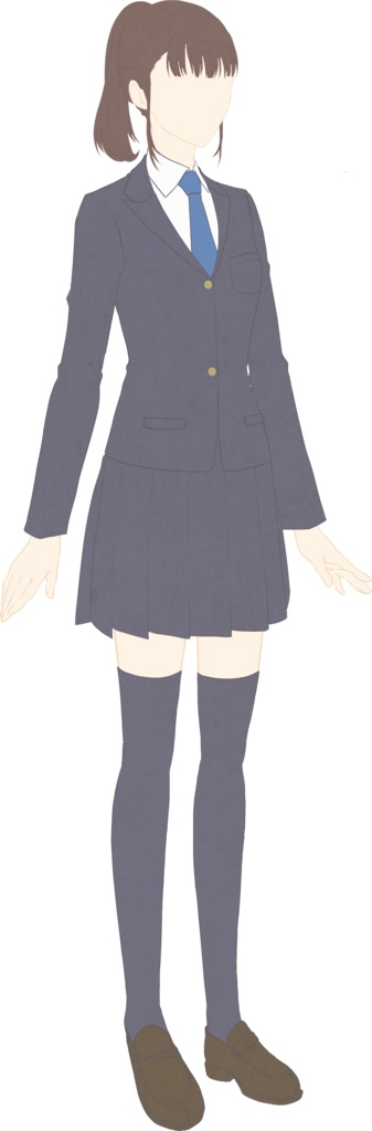 モブシリーズ:女子学生B1体3パターン