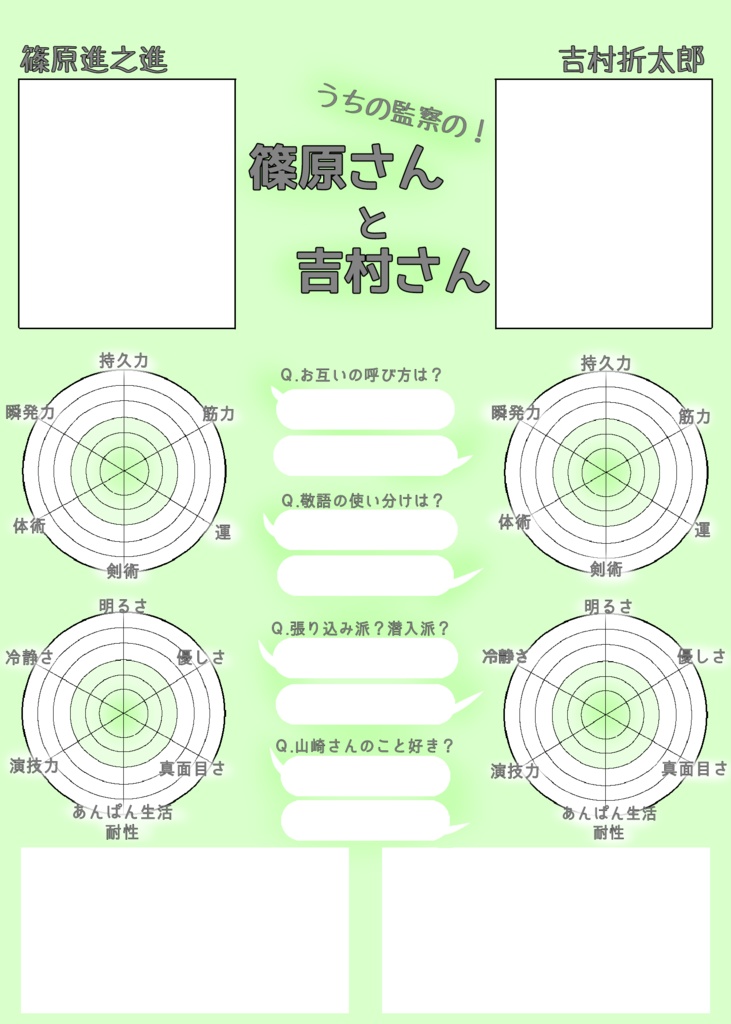 うちの監察の篠原さんと吉村さんテンプレート