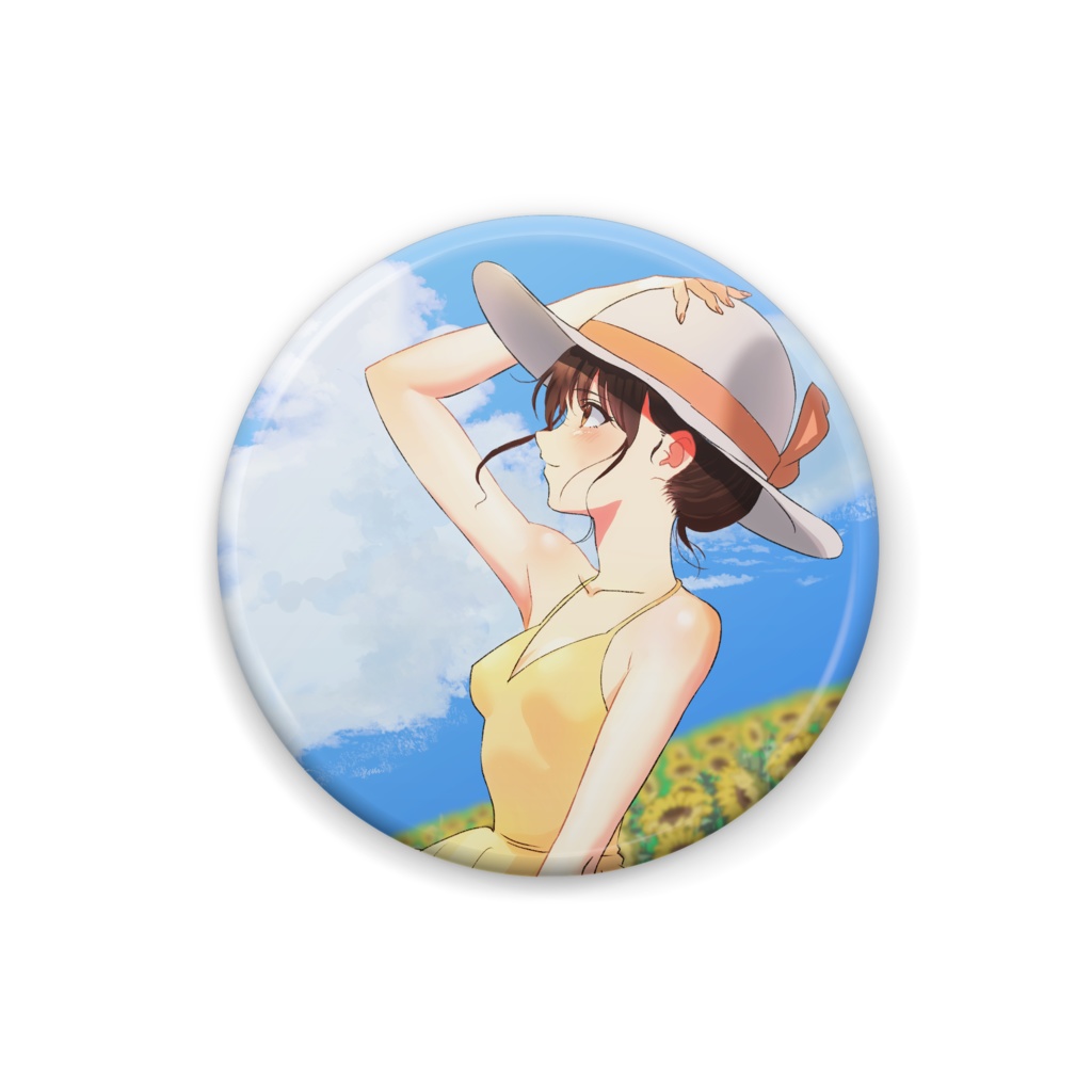 ひまわりガール缶バッジ