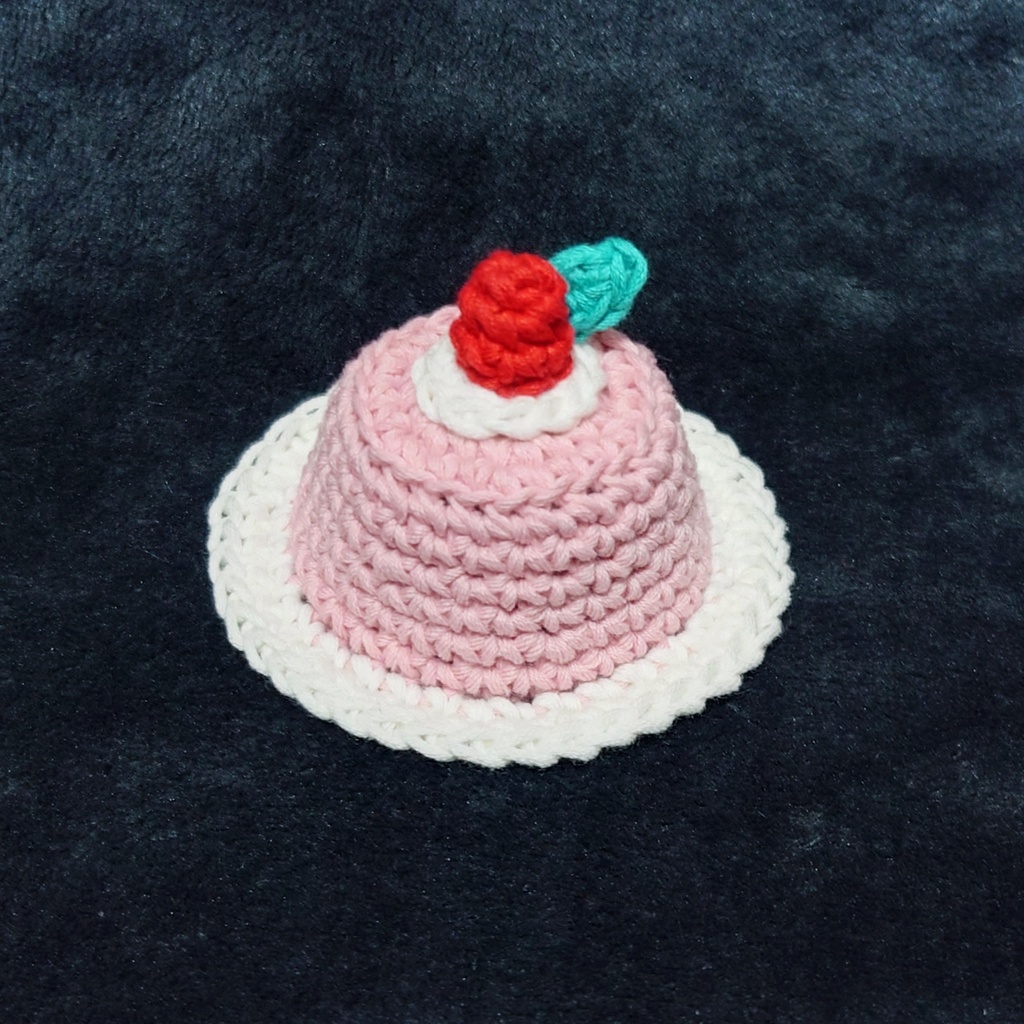 10cmぬいサイズ いちごプリン帽子