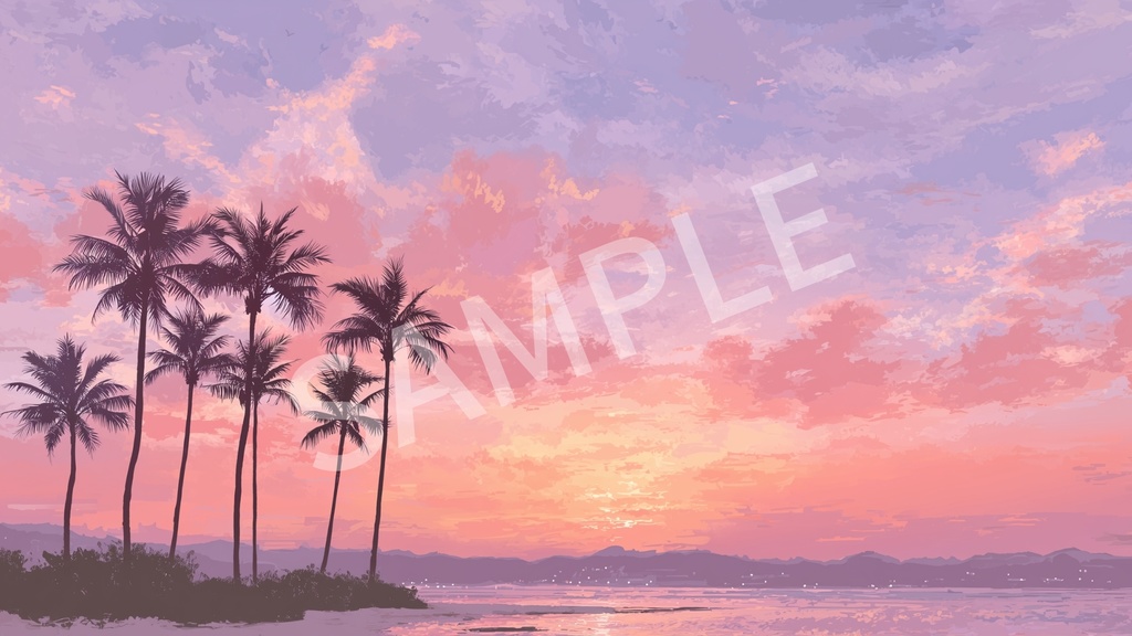 やわらかな夕暮れと海の16:9背景素材｜5枚セット