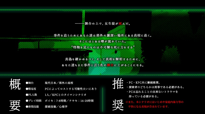 【CoC6版】オズは霧のなかに