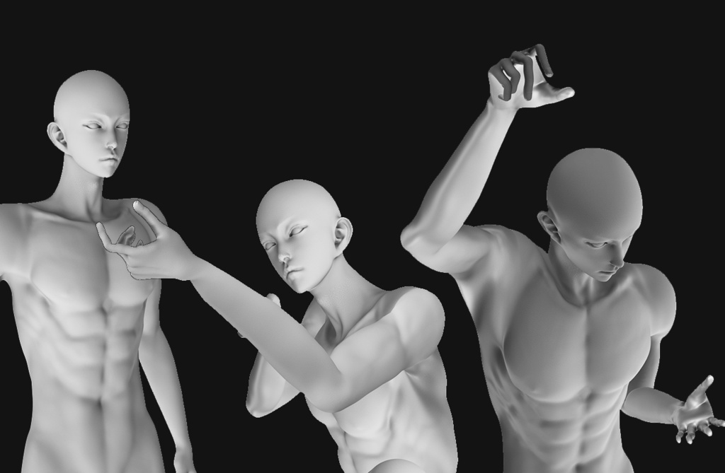 3D可動成人男性モデル