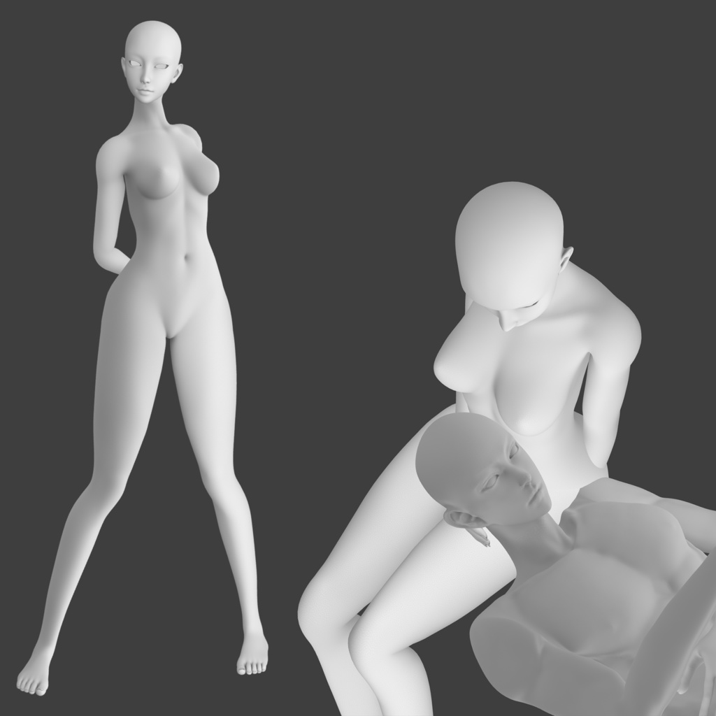 3D可動成人女性モデル