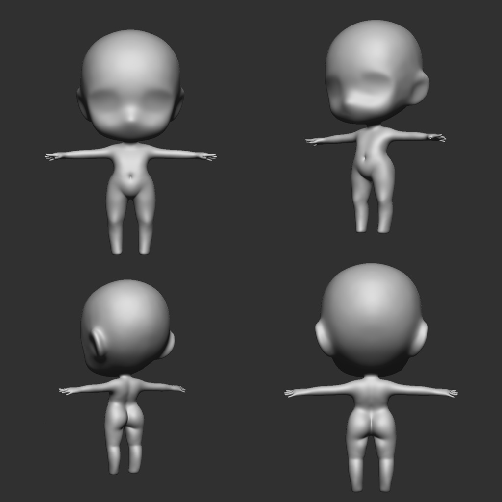 3D可動ちびキャラモデル