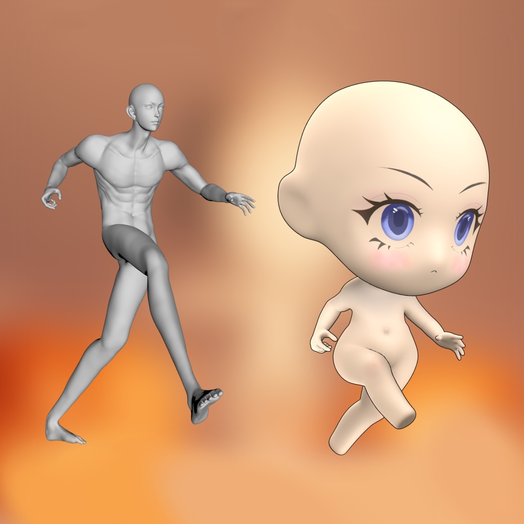 3D可動ちびキャラモデル