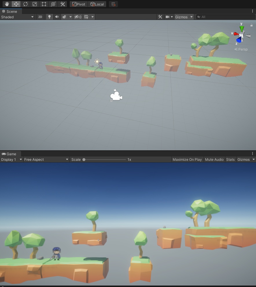 【3Dモデル】横スクロール ゲーム 地形素材