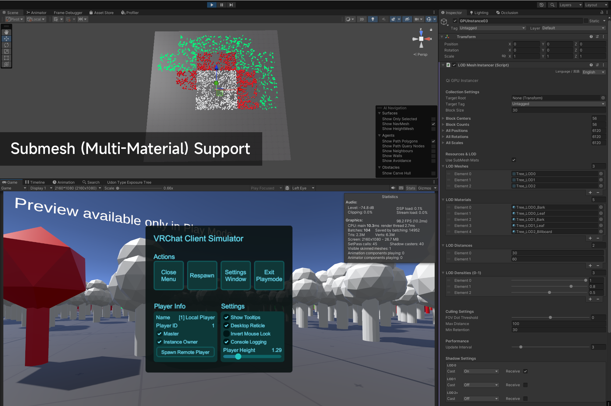 【VRChat/Udon】Qi GPU Instancer System - World大量描画・LOD負荷対策・[rchs_]採用 - Qi ...