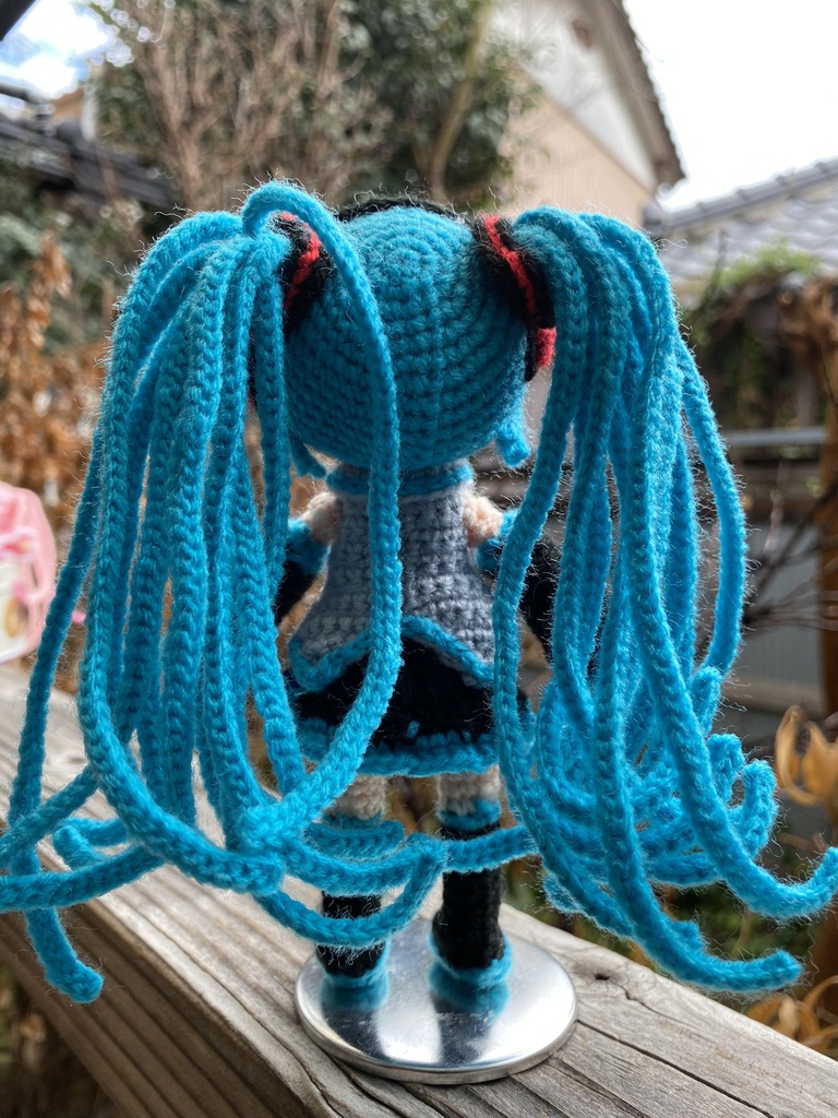 初音ミクちゃん(デフォ青)編みぐるみ