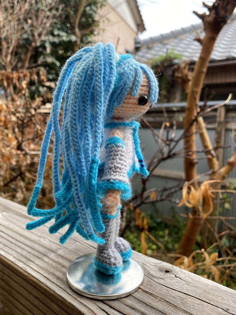 雪ミクちゃん(初代ちゃん)編みぐるみ