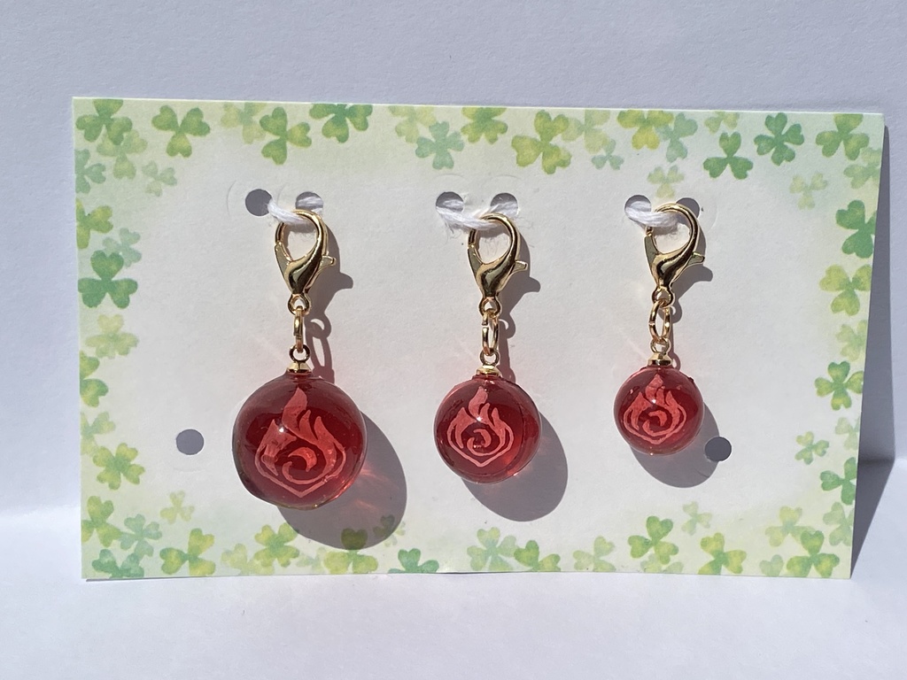 原神　元素玉キーホルダー　中