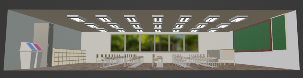 【Blender】学校 教室