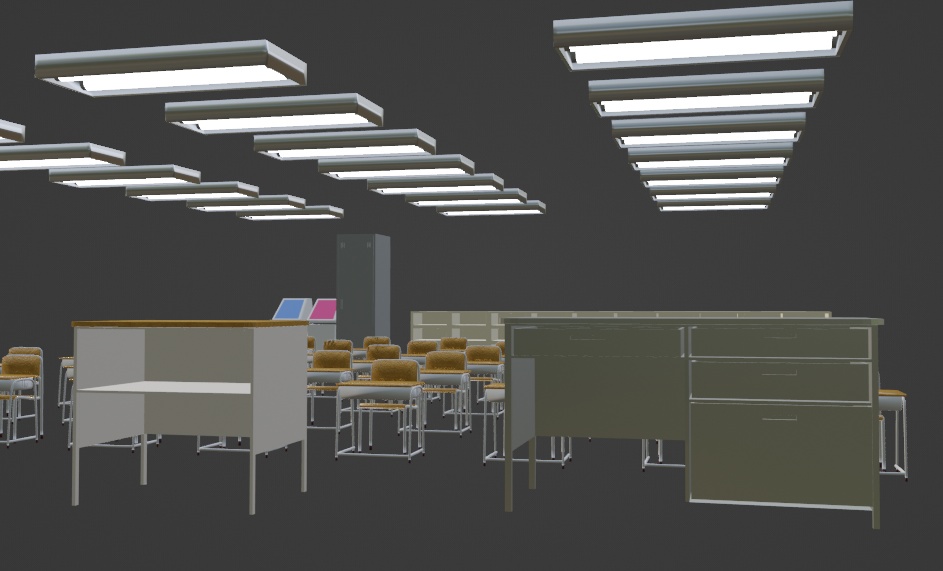 【Blender】学校 教室