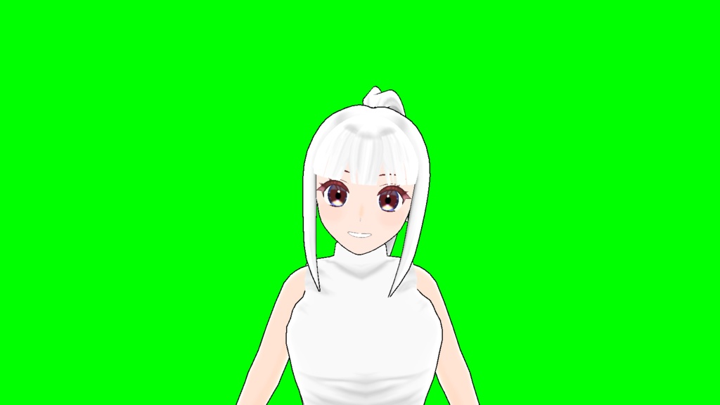 【1点限定】VTuber向けVRMモデル 白髪ポニテ&刈り上げ&ボーイッシュ