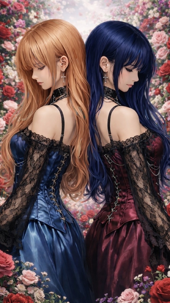 無料配布　Gothic, Wallpaper, Elegant, Dark, AI Art, 女の子, ゴシック, 壁紙