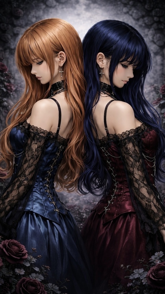 無料配布 Gothic, Wallpaper, Elegant, Dark, AI Art, 女の子, ゴシック, 壁紙