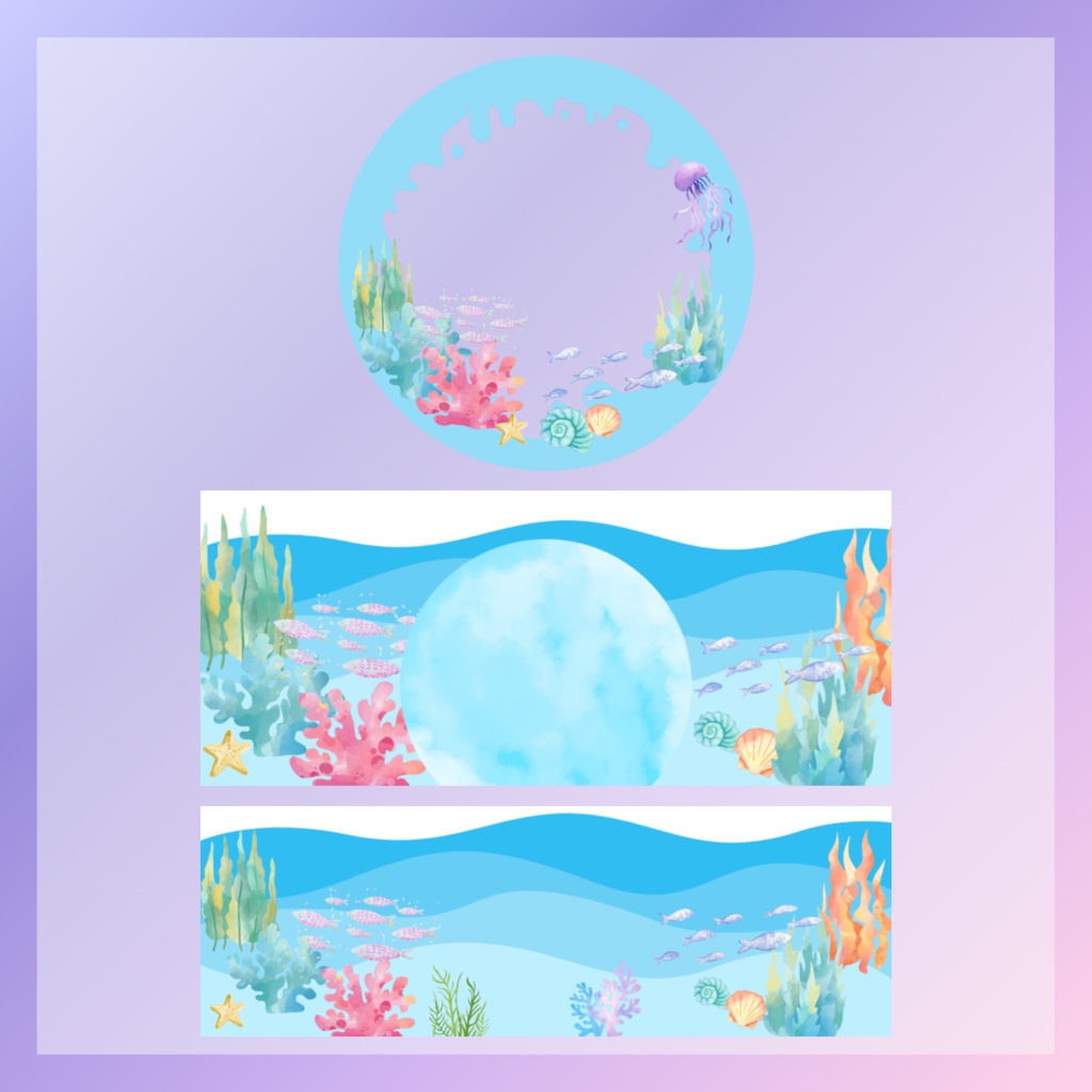 海 アイコンリング＋ヘッダー素材