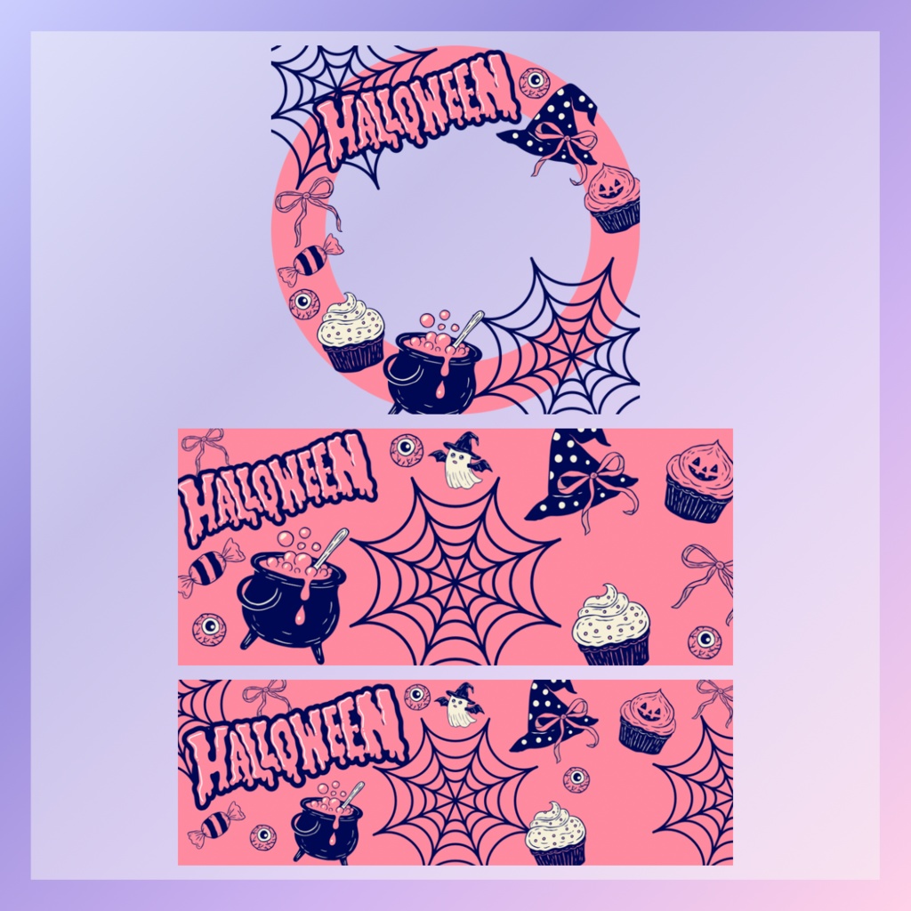 ピンクハロウィン アイコンリング＋ヘッダー素材